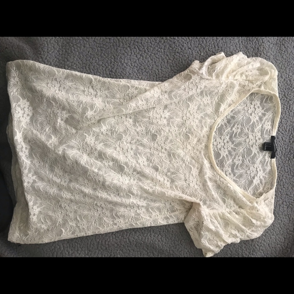 White lace shirt